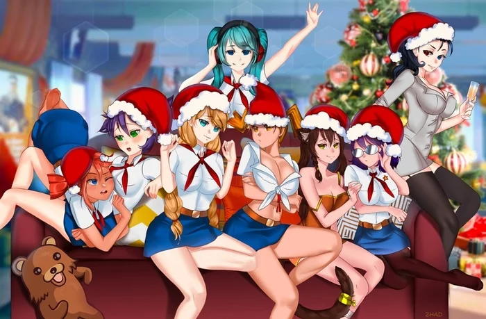 Let no one be lonely this New Year! - Endless summer, Visual novel, Ulyana, Lena, Glorifying, Julia, Zhenya, Viola, , Hatsune Miku