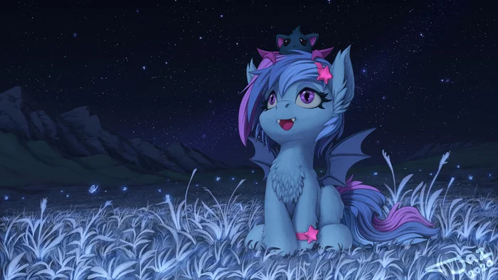 Astra's Night Sky - My Little Pony, Batpony, Летучая мышь, Ночь, Original Character, 1jaz