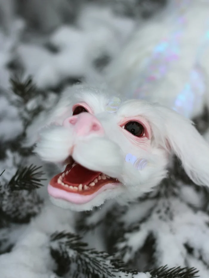 Falkor with movable jaw - My, Friday tag is mine, Polymer clay, Endless story, The Dragon, Author's toy, Doll, Falkor, Longpost