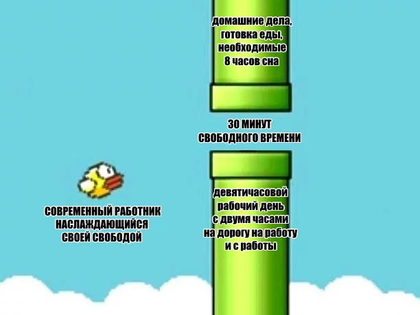 Свобода - Картинка с текстом, Работа, Свобода, Flappy Bird