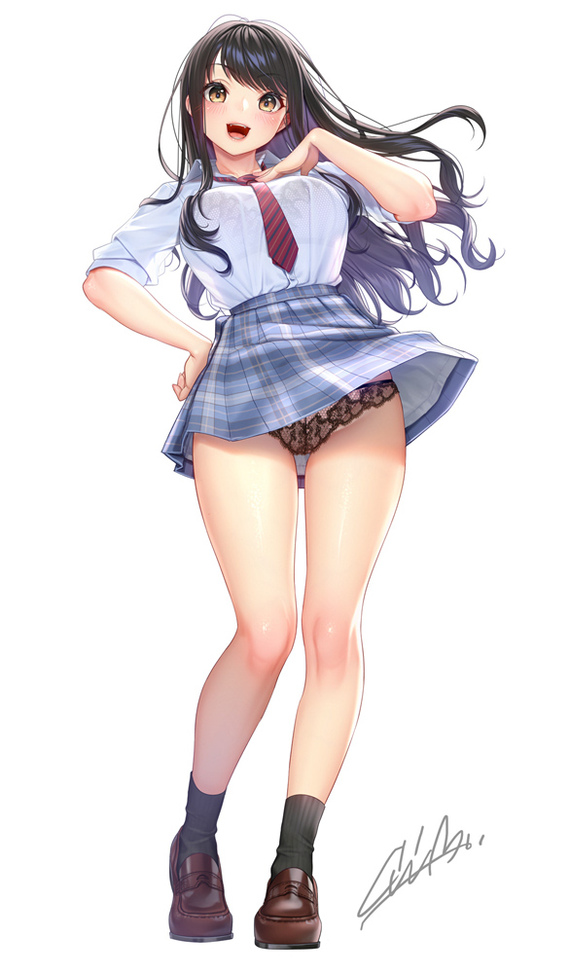 Down with the form! - NSFW, Anime, Anime art, Hand-drawn erotica, Original character, School uniform, Girls, Longpost, Masami Chie, Erotic, Boobs