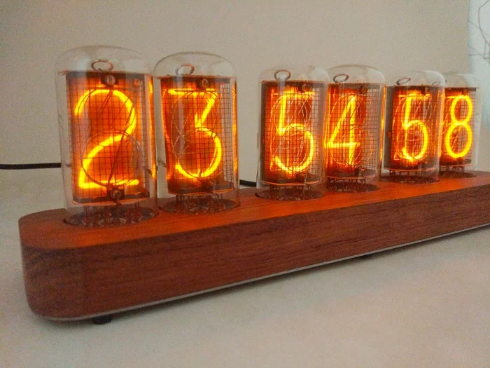 Clock with ZM1040 lamps: photos and videos of work - My, Clock, Electronics, Presents, Interior, Decor, With your own hands, Homemade, Nixie clock, Video, Longpost, Needlework without process