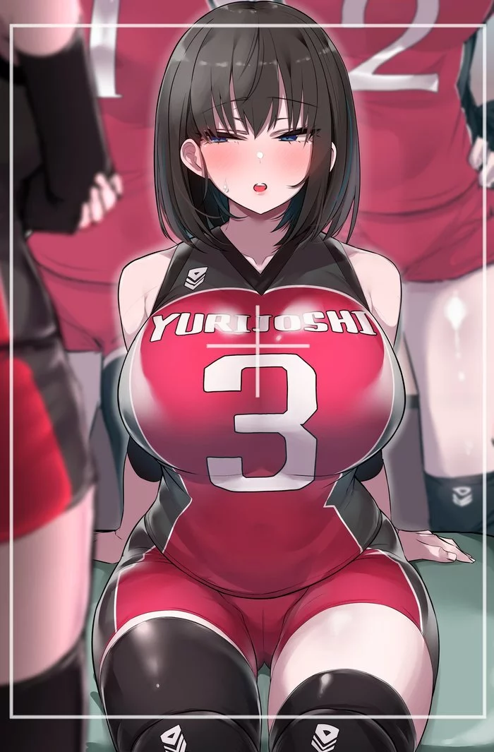 Sports girls - NSFW, Anime, Sports girls, Volleyball, Hand-drawn erotica, Anime art, Longpost