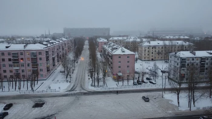 New Year, fog, province, factory - My, Quadcopter, Aerial photography, The photo, Fog, Cold, Jagry