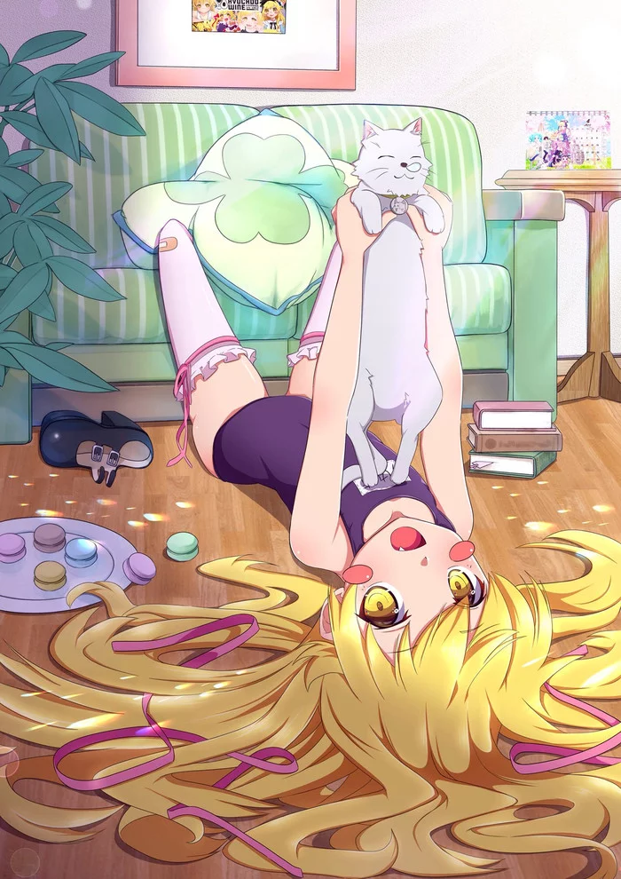 I wish I could cuddle this cutie - Anime art, Anime, Monogatari series, Shinobu oshino