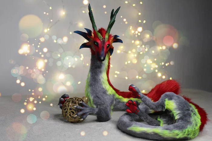 New Year's Dragon - My, Needlework with process, The Dragon, New Year, Polymer clay, Art, Video, Longpost