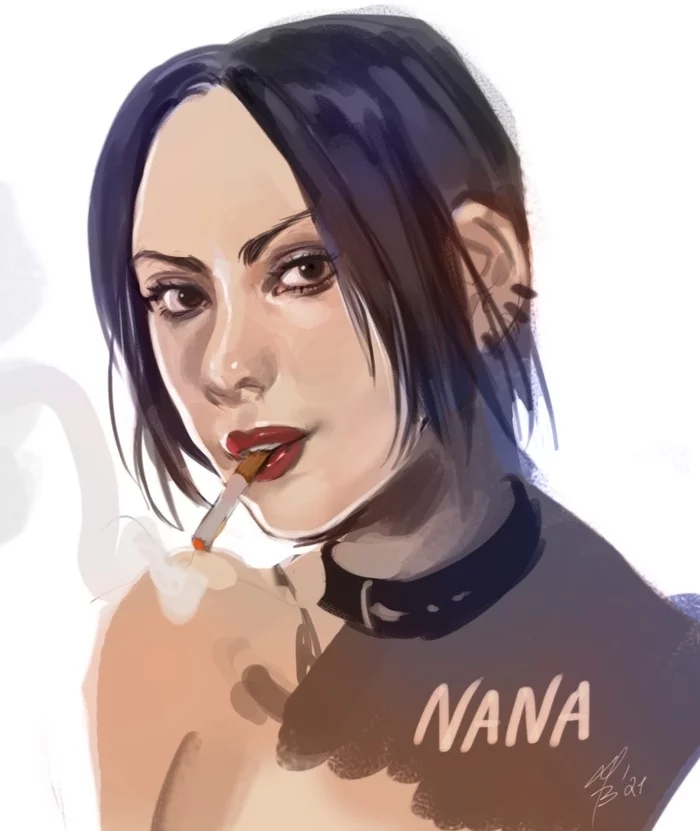 Nana. Sketch - My, Art, Fan art, Nana, Nana, Anime, Drawing, Portrait, Longpost