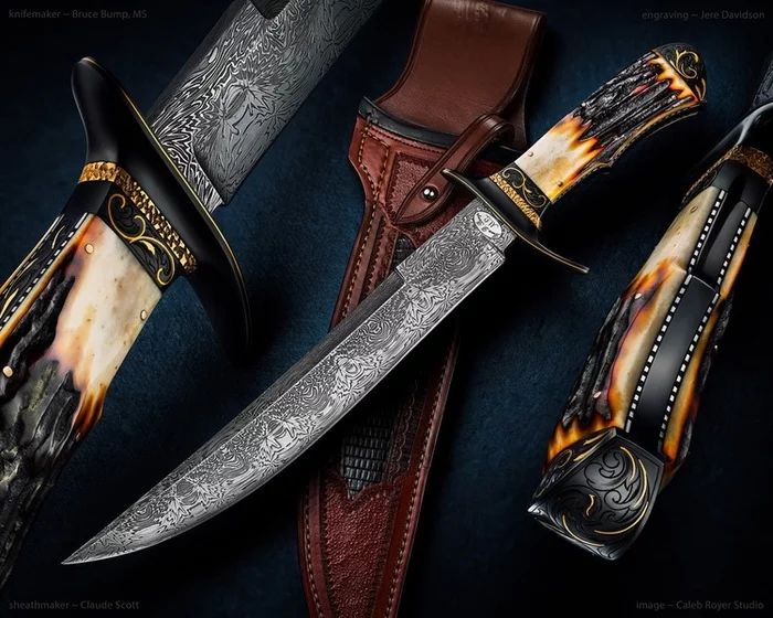 Knives from... : Works of weapon art from master Bruce Bump - Knife, Damascus, Master, Longpost, Knife-hatchet