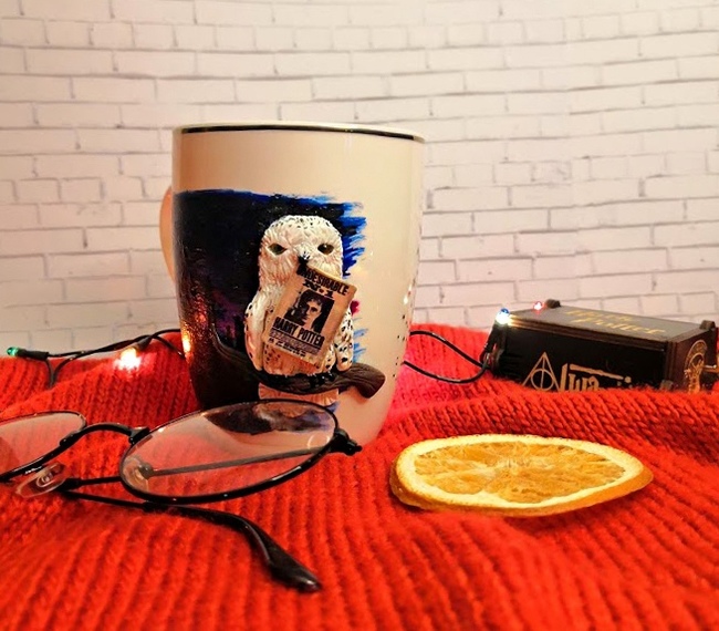 Hedwig - My, Harry Potter, Polymer clay, Needlework without process, Longpost