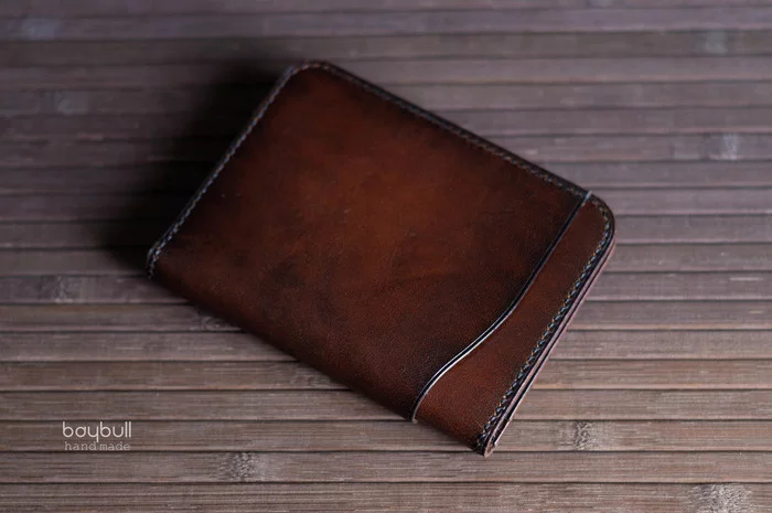 Wallet + organizer for car documents, made of tortured leather, and several clips for bills - My, Leather, Needlework without process, Leather craft, Purse, Money clip, Longpost, Leather products