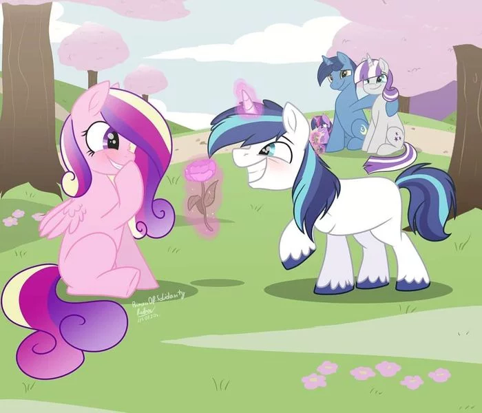 Dad instructed his son... - My little pony, Princess cadance, Shining armor, Twilight Velvet, Twilight sparkle, Night Light