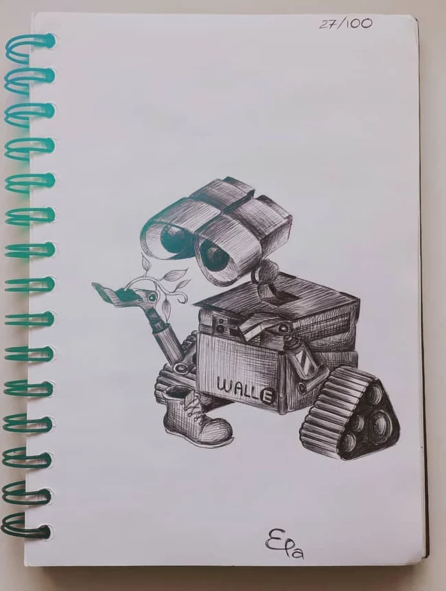 Hope - My, Wall-e, Drawing, Creation, Art, Pen drawing