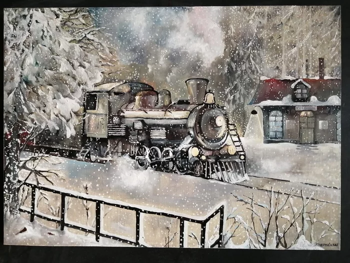 Painting - My, Painting, Winter, Mood