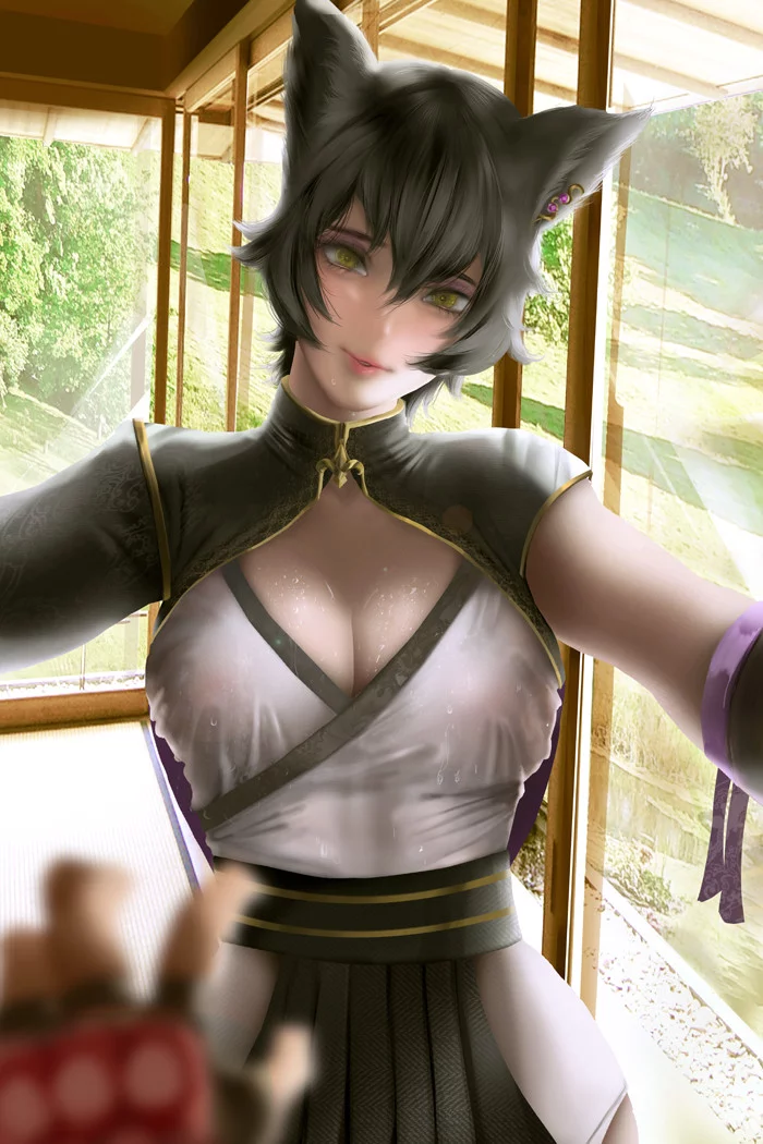 Kali Belladonna - Аниме, RWBY, Anime Art, Арт, Красивая девушка, Грудь, Kali Belladonna, Animal Ears