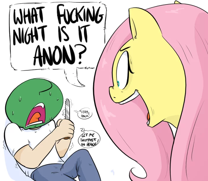 It seems Flatty has lost her temper... - My little pony, Anon, Fluttershy, Humor, Shoutingisfun