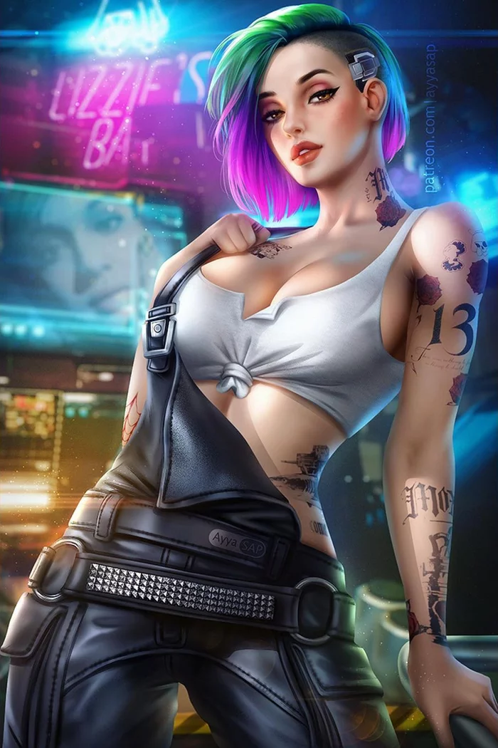 Judy - Art, Girls, Games, Game art, Cyberpunk 2077, Judy Alvarez, Fan art, AyyaSAP