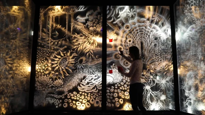 Pulsating light room - Modern Art, Installation, Light, Animation, Unusual, With your own hands, Room, Interior, , Design, Designer, GIF, Video, Longpost