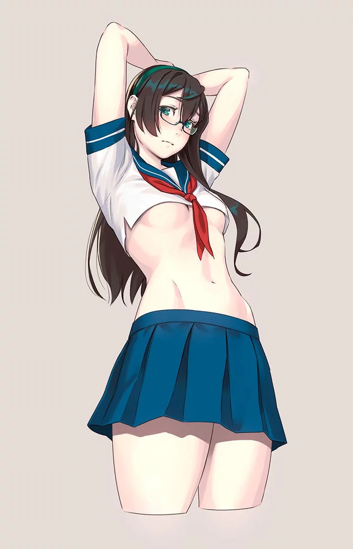 Ooyodo - NSFW, Kantai collection, Ooyodo, Anime, Anime art, Pantsu, Longpost, Yuji