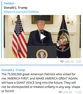 Trump knows a lot - Politics, Donald Trump, Telegram, Screenshot