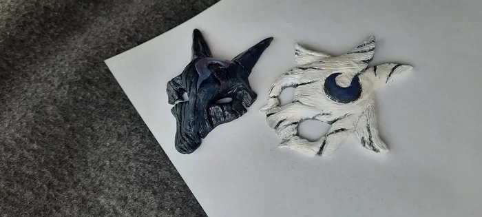 Kindred polymer clay masks - My, Polymer clay, League of legends, Kindred, With your own hands, Handmade, Rick and Morty, Magnets, Longpost