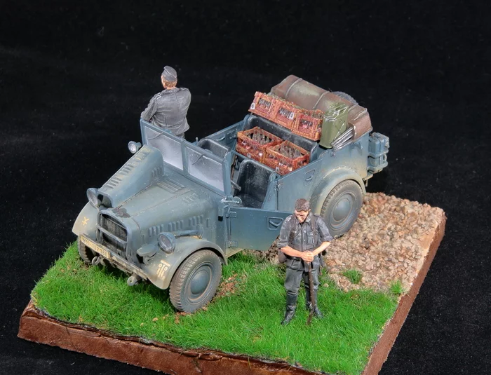 Forced stop - My, Stand modeling, Diorama, Vignette, The Second World War, Airbrush, German boxer, Longpost