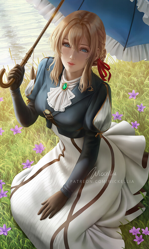 Violet Evergarden - Рисунок, Аниме, Violet Evergarden, Арт, Длиннопост, Anime Art, Wickellia