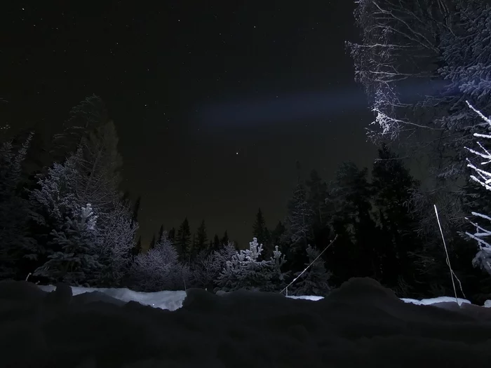 Night sky of the Southern Urals - My, The photo, Winter, Travels, Nature, Forest, Russia