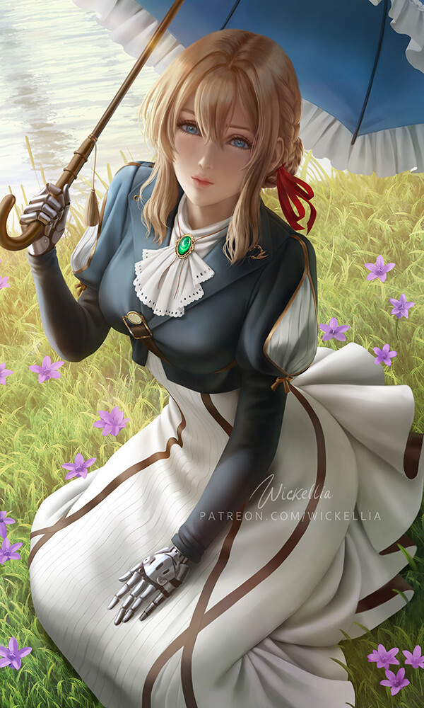 Violet Evergarden - Рисунок, Аниме, Violet Evergarden, Арт, Длиннопост, Anime Art, Wickellia