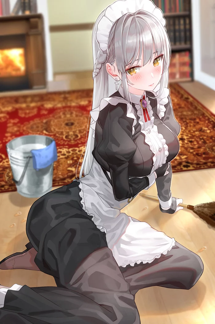 Maid - Anime, Art, Anime art, Original character, Housemaid, Girls, Kfr