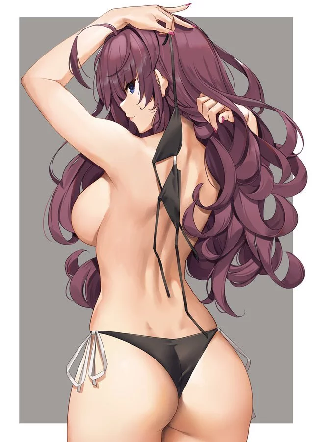 Shiki Ichinose - NSFW, Anime, Art, Anime art, Erotic, Hand-drawn erotica, The idolmaster, Idolmaster Cinderella Girls, Shiki ichinose, Girls, Back view, Breast, Booty, Swimsuit, Tony Guisado