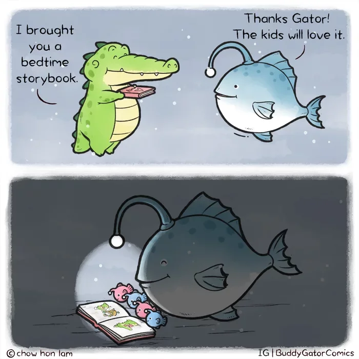 Bedtime Stories - Buddygator, Comics, Anglerfish