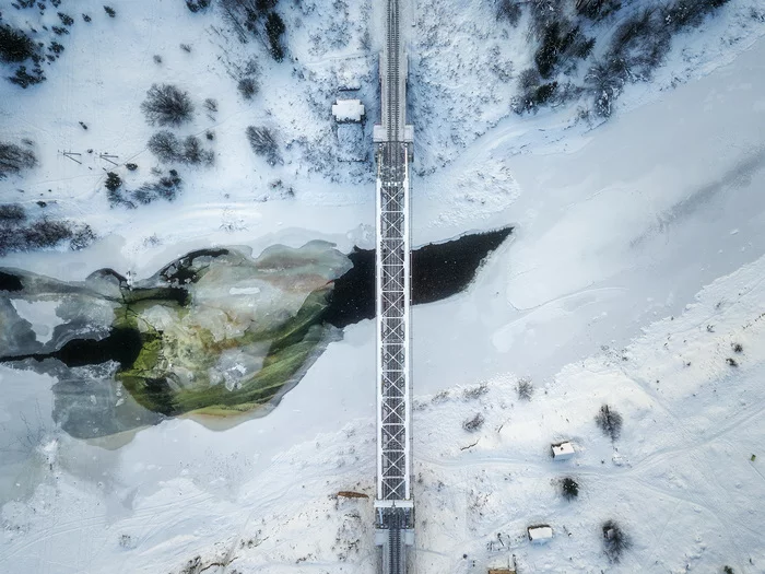 Railway bridge over the Usva River - My, Perm Territory, Winter, The photo, Landscape, Russia, Ural, Nature, beauty, beauty of nature, Parma, Longpost, Usva, Usva pillars, Snow