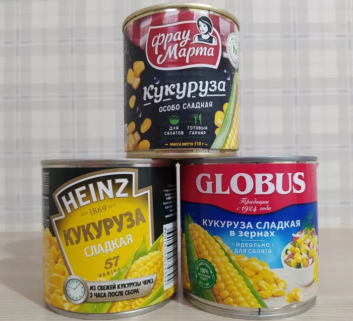 A Russified German, a Russian partisan and one Belarusian mistress between them. Corn Test - Part 5 - My, Food, Test, Comparison, Experiment, Corn, Canned food, Food Review, Longpost