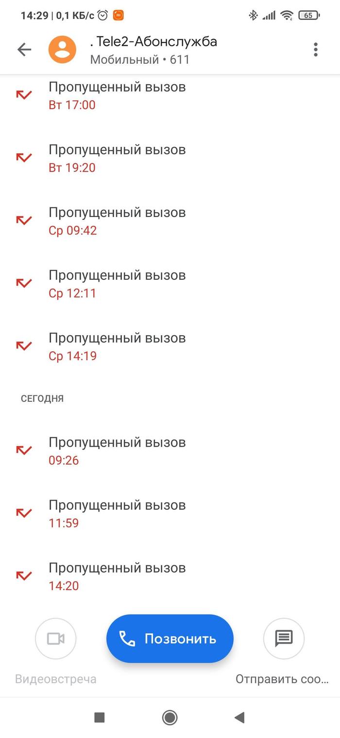 Теле2 и навязчивые звонки оператора