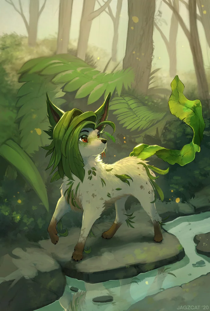 Leafeon - Pokemon, Lithion, Art, Drawing, Jagzcat