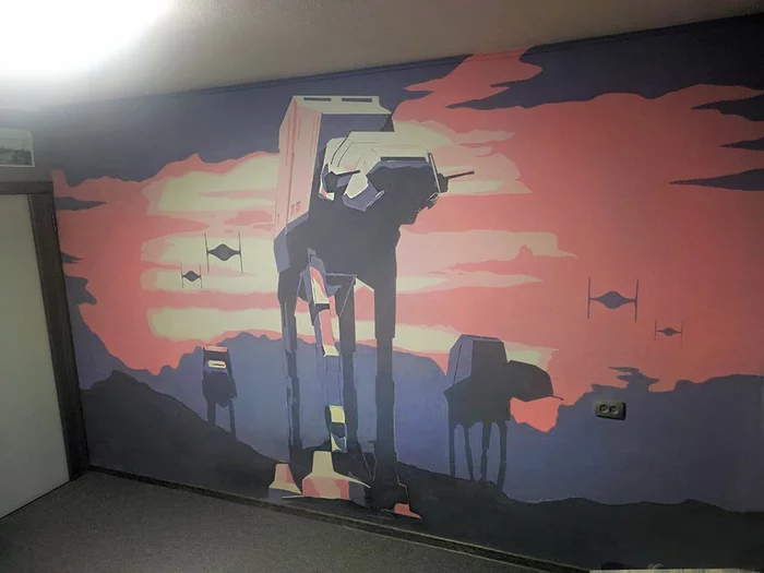 Рейд AT-AT - Моё, Star Wars, Стихи, Рисунок на стене