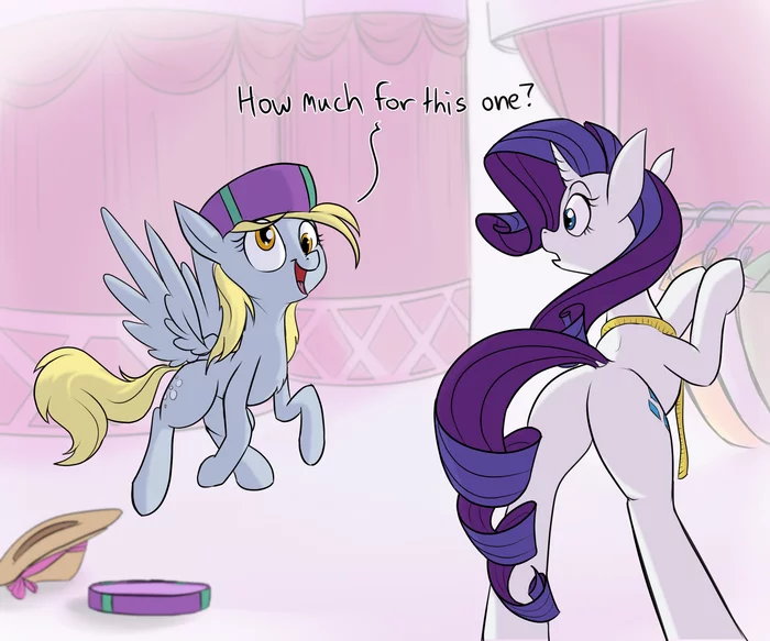 Дерпи и шляпа - My Little Pony, Rarity, Derpy Hooves, Rocket-Lawnchair