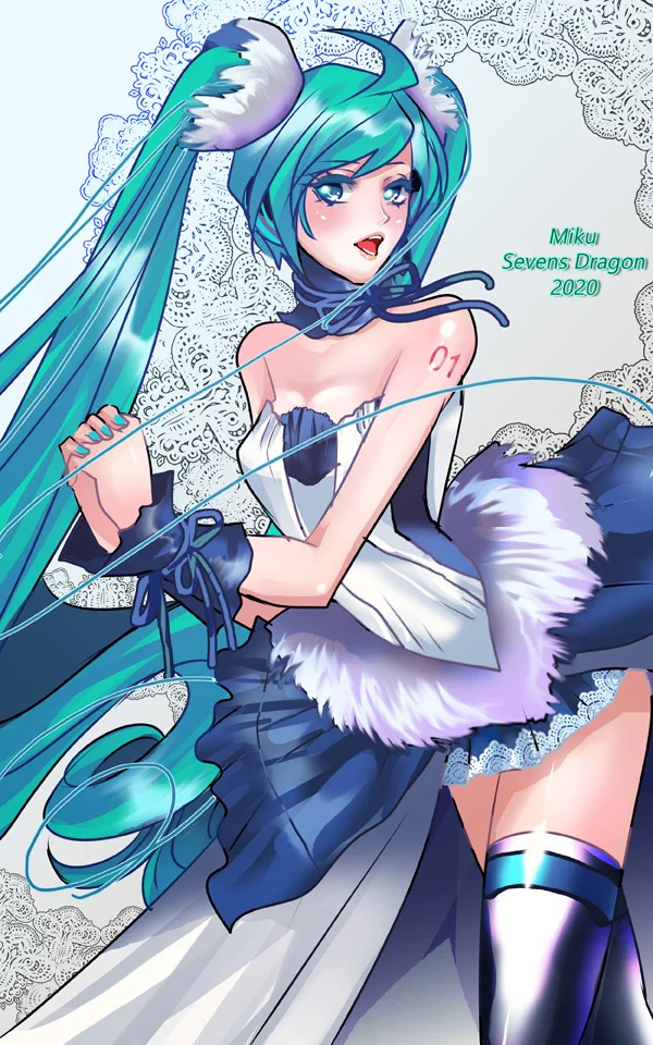 Miku - Hatsune Miku, Anime Art, Vocaloid, 7th Dragon 2020, Аниме, Арт