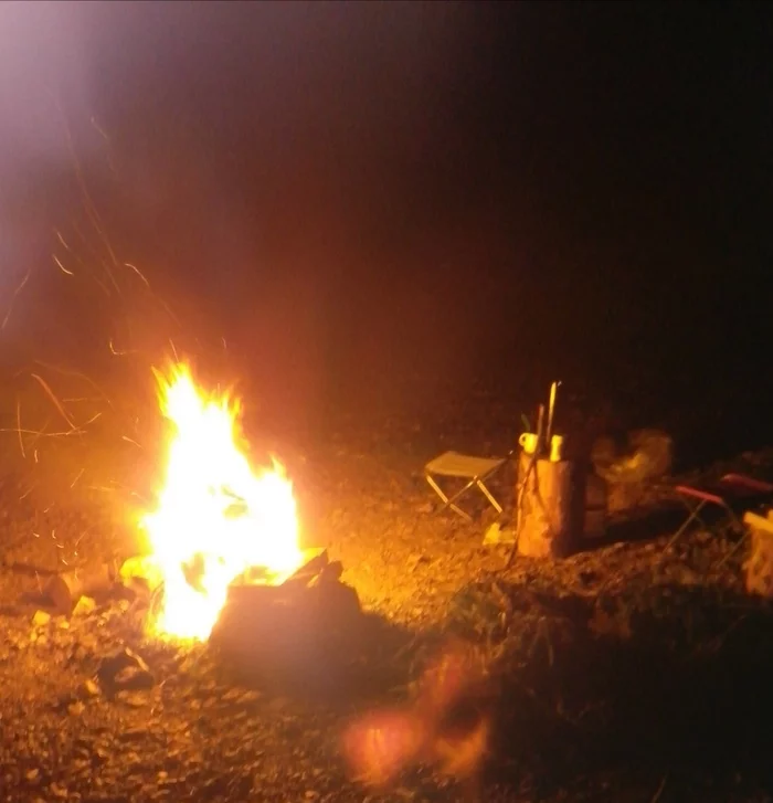 Conversations by the fire - My, Summer, Tourism, River