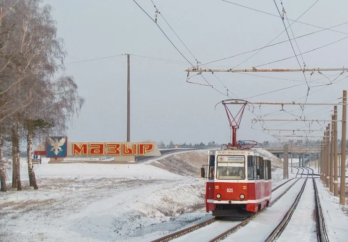 Some winter tram - My, Republic of Belarus, Mozyr, Tram, KTM-5, Winter, Longpost