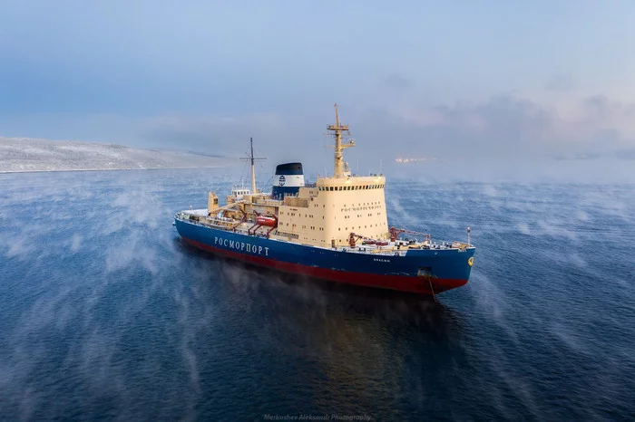 The icebreaker Krasin - My, Icebreaker, Krasin, Icebreaker Krasin, Kola Peninsula, Kola Bay, DJI Mavic 2 PRO, The photo