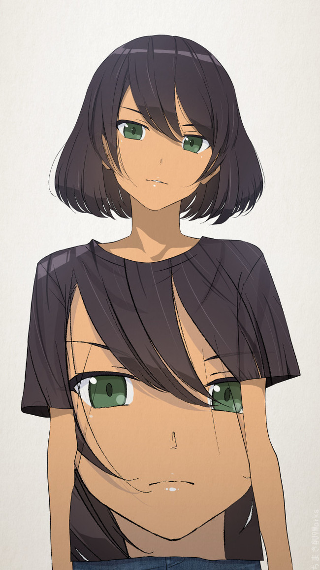 Hoshino - Girls und panzer, Anime, Anime art, Hoshino, T-shirt, Overalls, Longpost