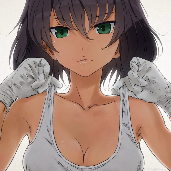 Anime girl black skin