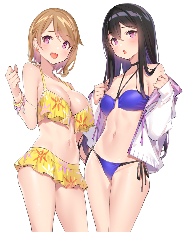 Girlfriends - NSFW, Anime, Girls, Sports girls, Swimsuit, Hand-drawn erotica, Longpost, Anime art