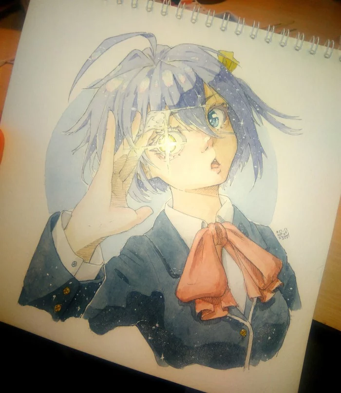 Takanashi Rikka - My, Anime, Drawing, Watercolor, Takanashi Rikka, Chuunibyou demo koi ga Shitai!