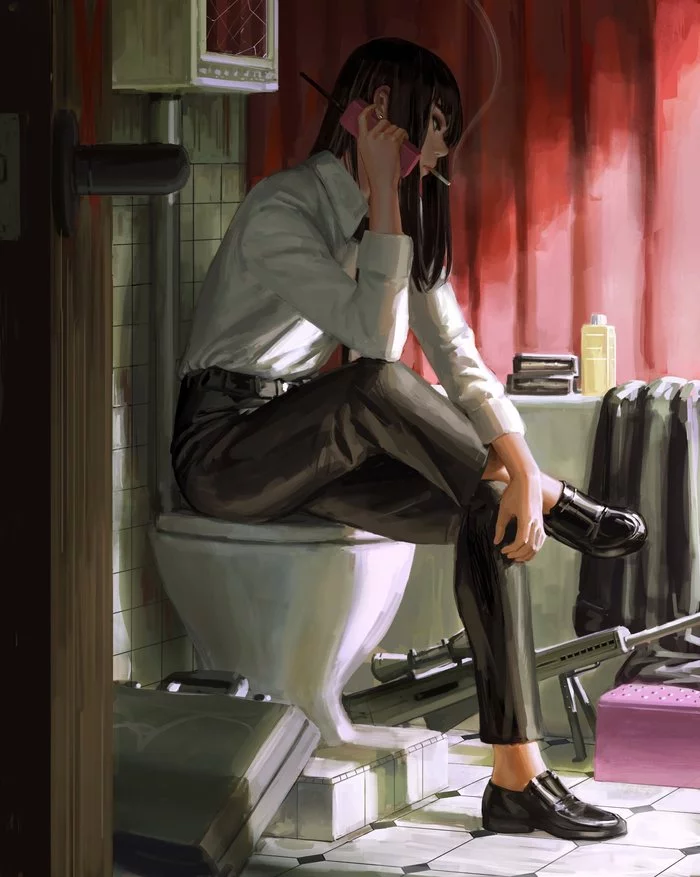 On the radio - Art, Drawing, Girls, Toilet, Sniper rifle, Guweiz