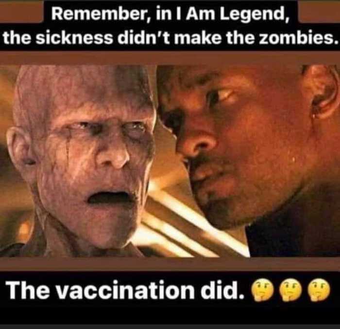 Zombies due to vaccines? - I'm a legend, Will Smith, Zombie, Vaccine, Coronavirus, 2021