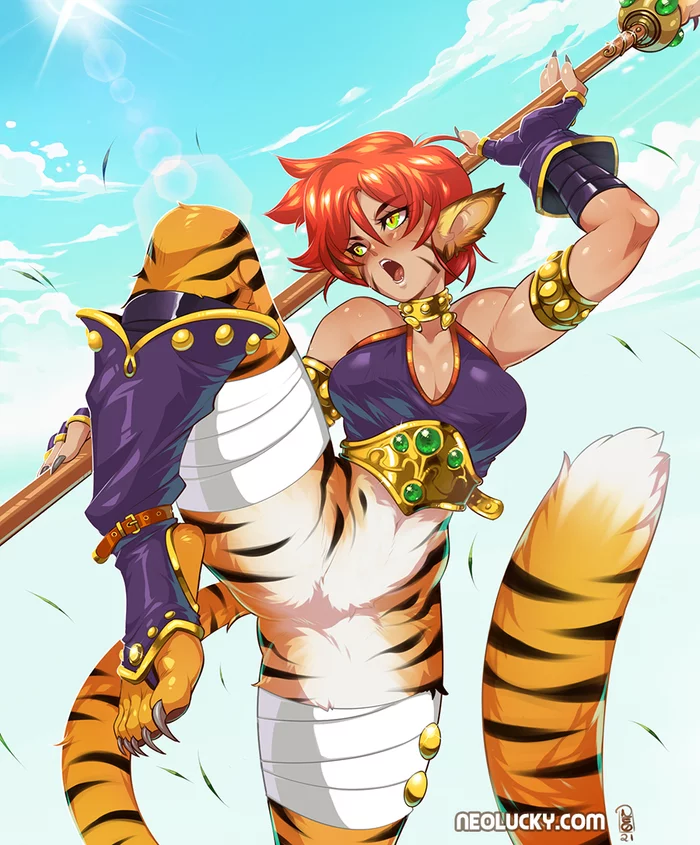 Katt - Furry, Art, Furry edge, Gold, Furry tiger, Luckypan, Breath of Fire