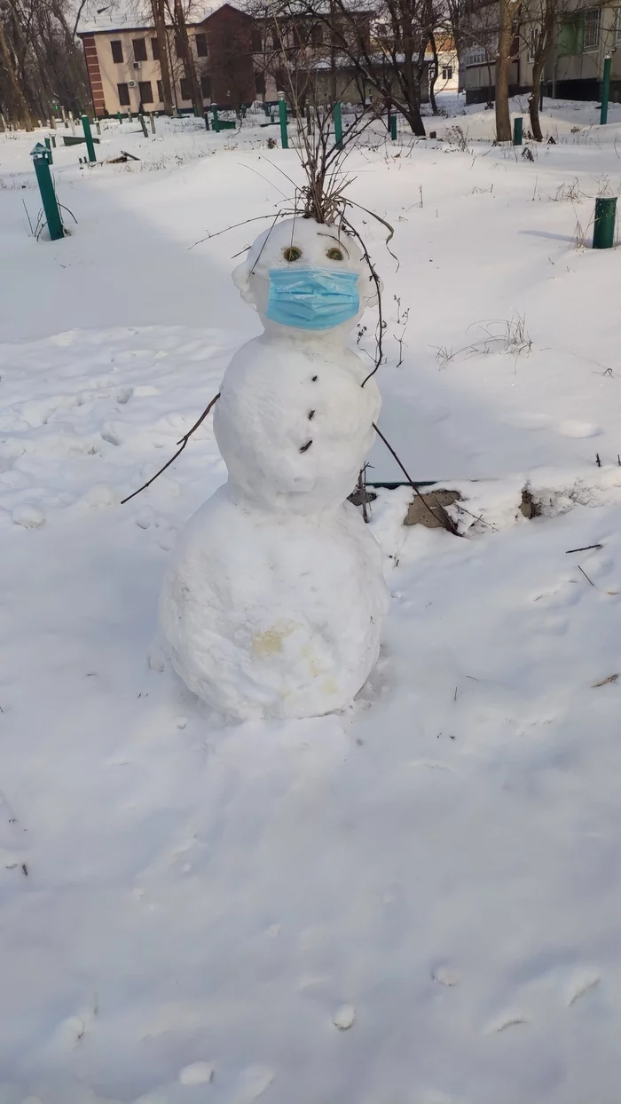 Just a snowman near the house - My, snowman, New Year