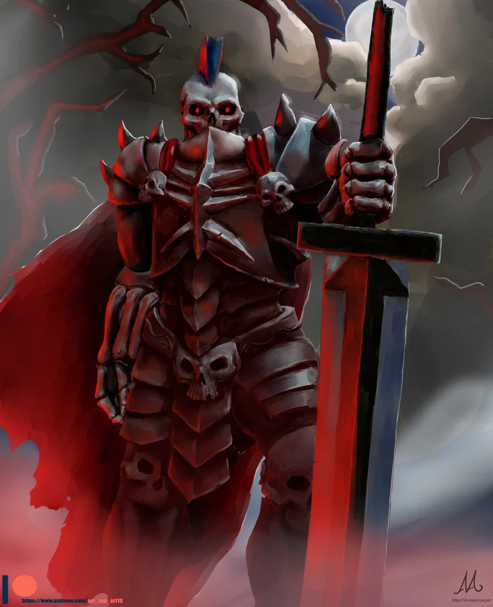 Barry the Chaos Knight - My, Art, Chaos, The Dark Knight, Undead